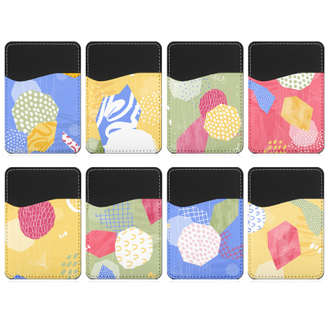 New Arrival Sublimation Blank PU Leather Card Holder Adhesive Style for Phone with Canvas White Cover to Print