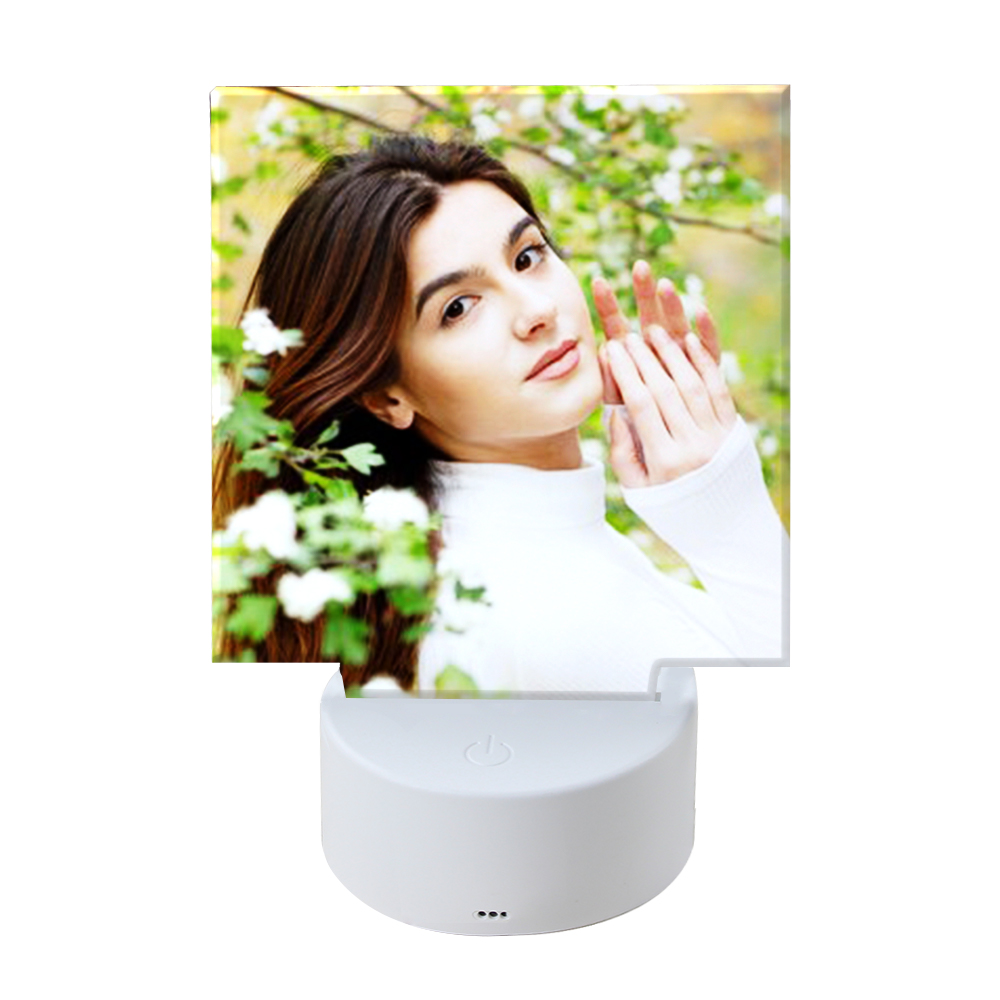 Sublimation Acrylic LED Night Light -Heart/ Round/ Square/ Rectangle Acrylic Photo Frame Acrylic Decoration