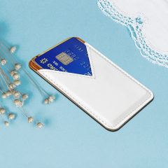 New Arrival Sublimation Blank PU Leather Card Holder Adhesive Style for Phone with Canvas White Cover to Print