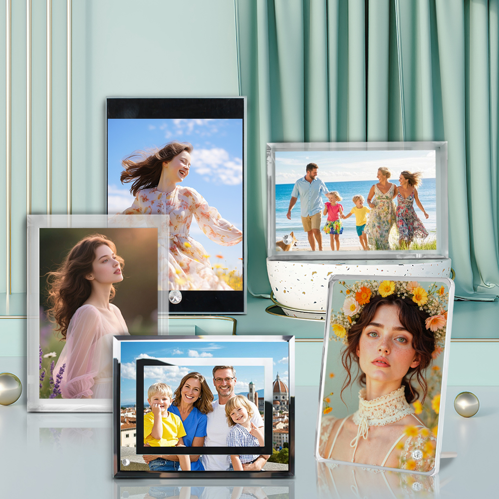 Mirror Edge Custom Photo Printing Frame Blank Sublimation Heat Press Thermal Transfer Glass Photo Frames Collections