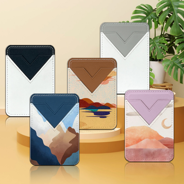 New Arrival Sublimation Blank PU Leather Card Holder Adhesive Style for Phone with Canvas White Cover to Print