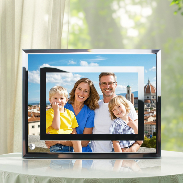 Mirror Edge Custom Photo Printing Frame Blank Sublimation Heat Press Thermal Transfer Glass Photo Frames Collections