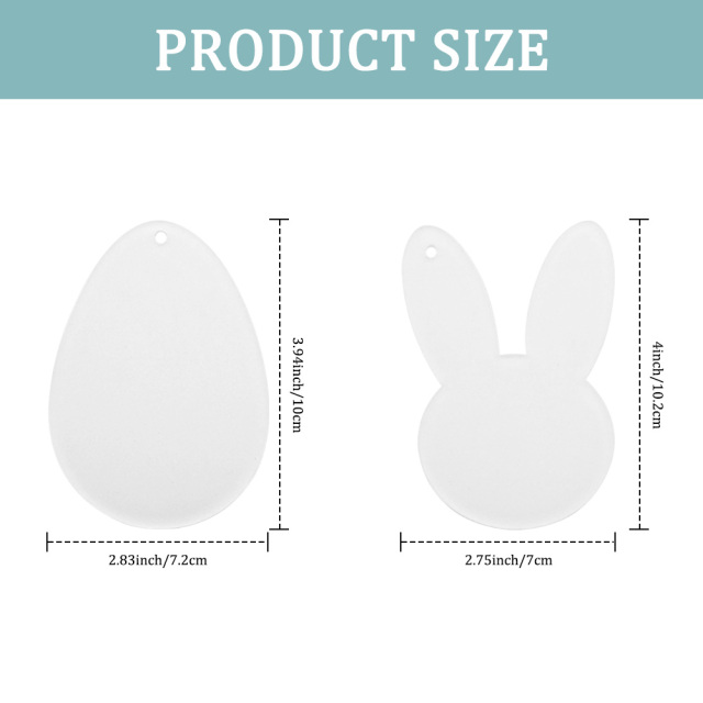 Cute Heat Transfer Sublimation Arylic Easter Decor - Egg & Bunny Acrylic Hangers for Home