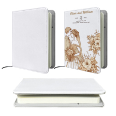DIY Printing White Fabric Cover Sublimation Notebook Leather Lining & Elastic Strap High-quality A4, A5, A6 Sizes to choose
