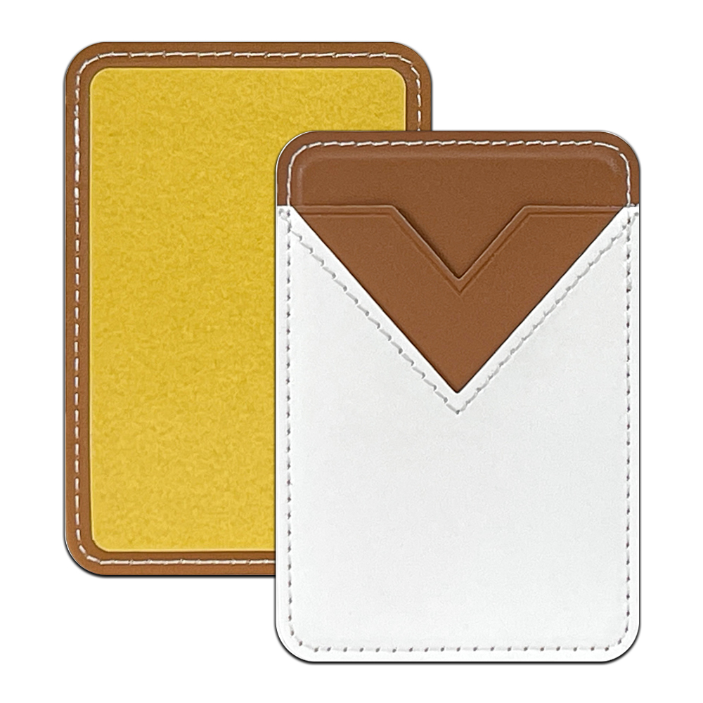 New Arrival Sublimation Blank PU Leather Card Holder Adhesive Style for Phone with Canvas White Cover to Print