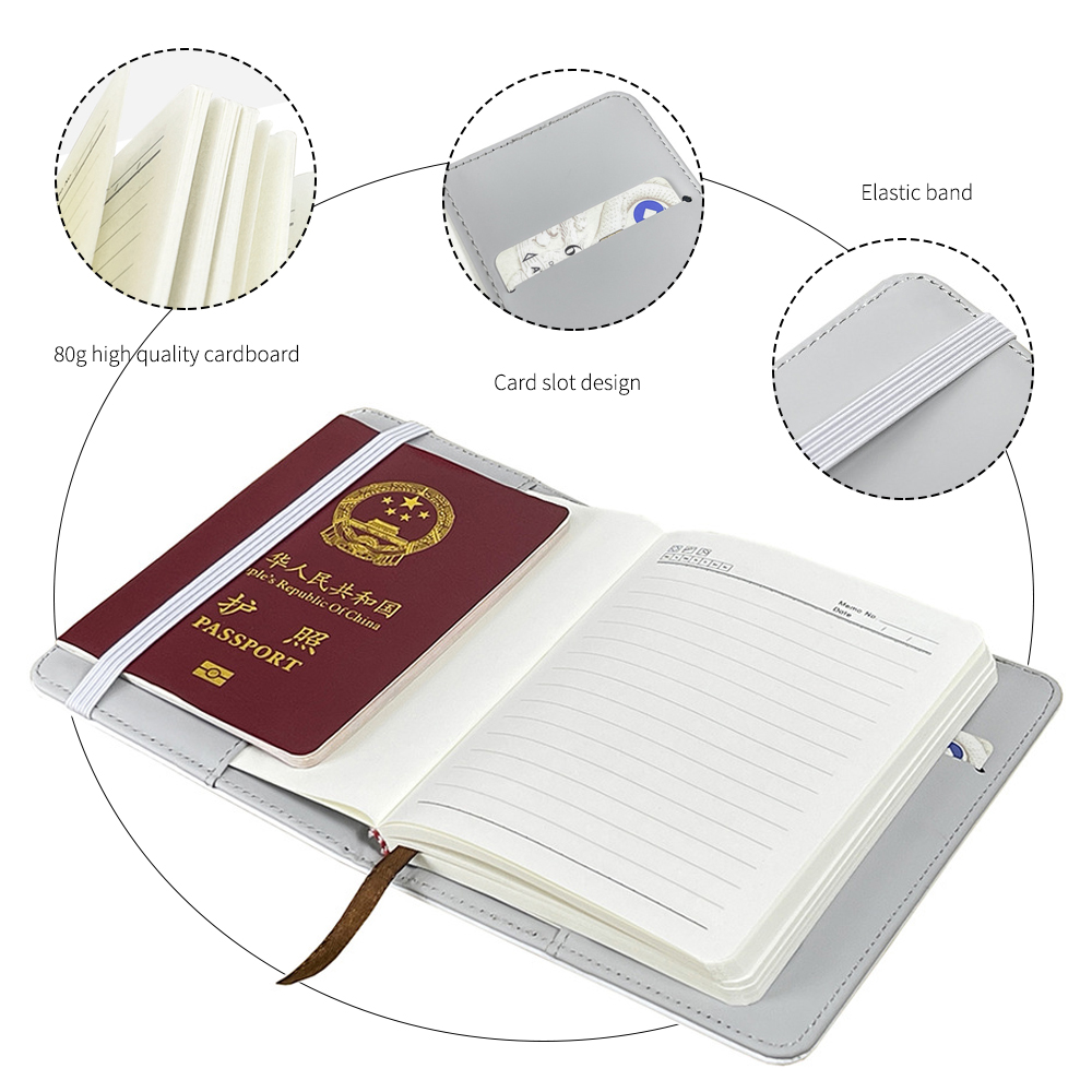 DIY Printing White Fabric Cover Sublimation Notebook Leather Lining & Elastic Strap High-quality A4, A5, A6 Sizes to choose