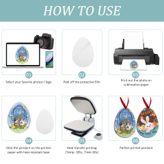 Cute Heat Transfer Sublimation Arylic Easter Decor - Egg & Bunny Acrylic Hangers for Home