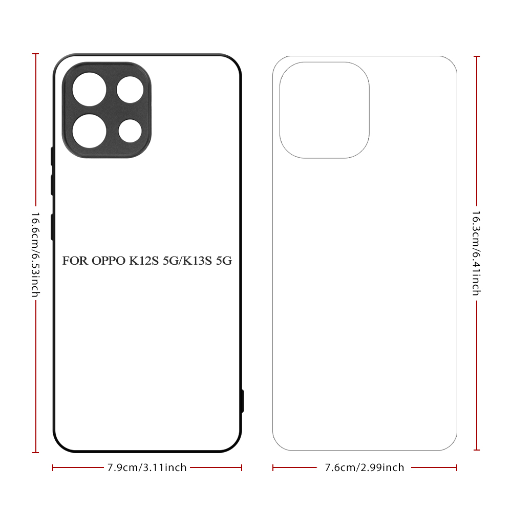 New Arrival Sublimation 2D TPU Phone Case for Oppo Series with Aluminum Insert for Oppo K12S/K13S, Reno 14, Reno 14 Pro