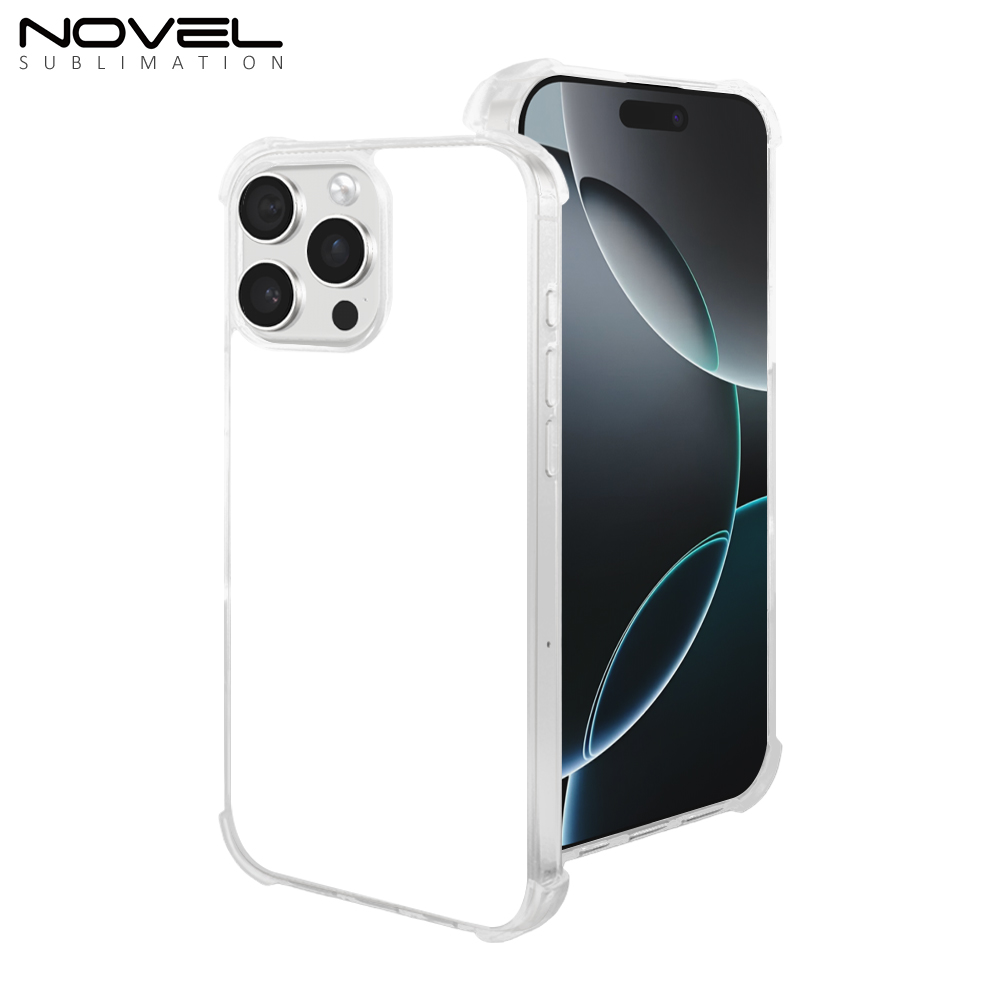 Transperant! For iPhone 17 Series Four Corner Anti-drop 2D TPU Phone Case Phone Cover With Metal Insert For Sublimation Printing