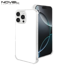 Transperant! For iPhone 16 Series Four Corner Anti-drop 2D TPU Phone Case Phone Cover With Metal Insert For Sublimation Printing