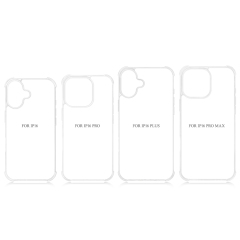 Transperant! For iPhone 16 Series Four Corner Anti-drop 2D TPU Phone Case Phone Cover With Metal Insert For Sublimation Printing