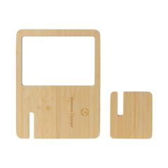 Sublimation Wooden Wireless Charger Phone Stand Customized Photo Frame Elegant Desk Decoration for iPhone 16/15/14/13/12/Samsung Galaxy S21+