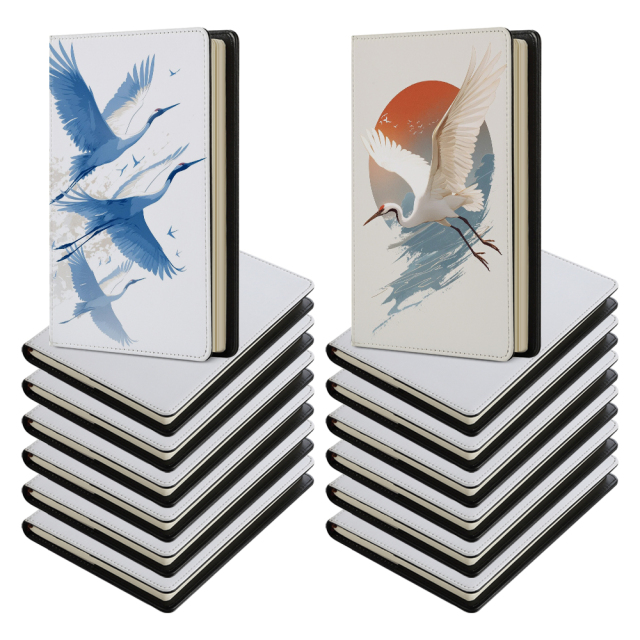 Sublimation PU Leather Notebook Heat Transfer DIY Lined Notebook Bound Notepad Single-side Printing Removable Cover Elegant PU A5,A6 Ruled Journal