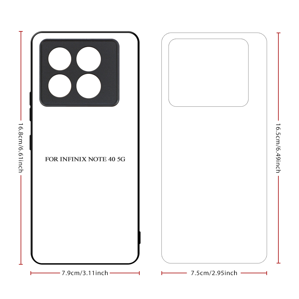 New Arrival!!! Sublimation 2D TPU Phone Case Heat Press DIY Phone Cover with Aluminum Insert for Infinix Note 50X 4G, Note 50 Pro+ 5G, Note 40 5G