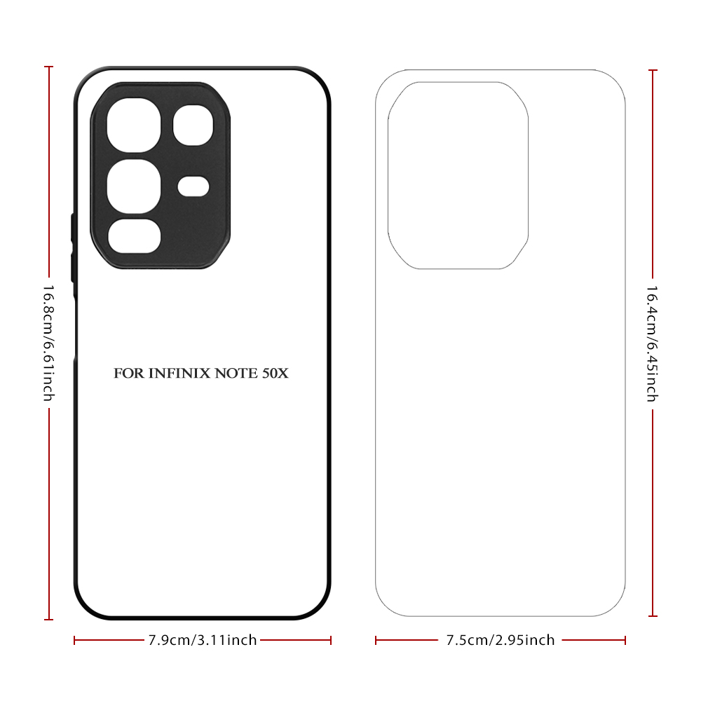 New Arrival!!! Sublimation 2D TPU Phone Case Heat Press DIY Phone Cover with Aluminum Insert for Infinix Note 50X 4G, Note 50 Pro+ 5G, Note 40 5G
