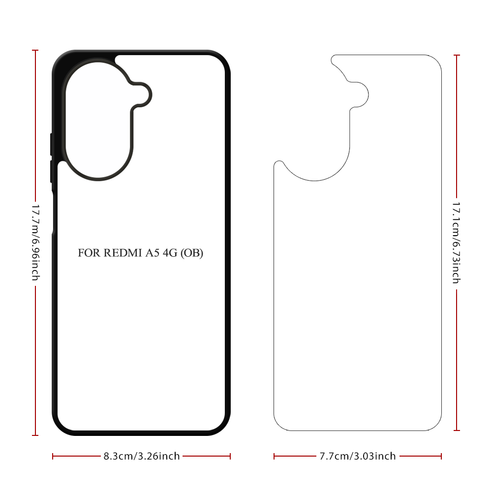 For Redmi A5 4G DIY Phone Case Sublimation 2D TPU Case With Aluminum Sheet For Heat Transfer Printing for Redmi A3