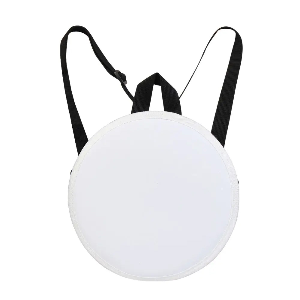 Sublimation Blank Round Backpack/Wallet - Convertible Single/Double Shoulder Strap, Velcro Print Panel, 4 Colors Bag