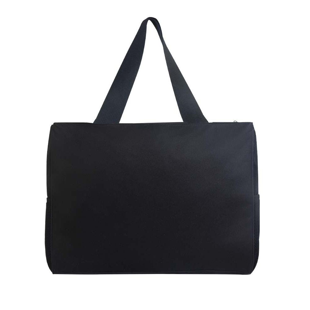 Sublimation Blank Beach Tote/Travel Shopping Bag - Customizable with Water Bottle Side Pockets, Velcro Print Panel & Interior Compartments