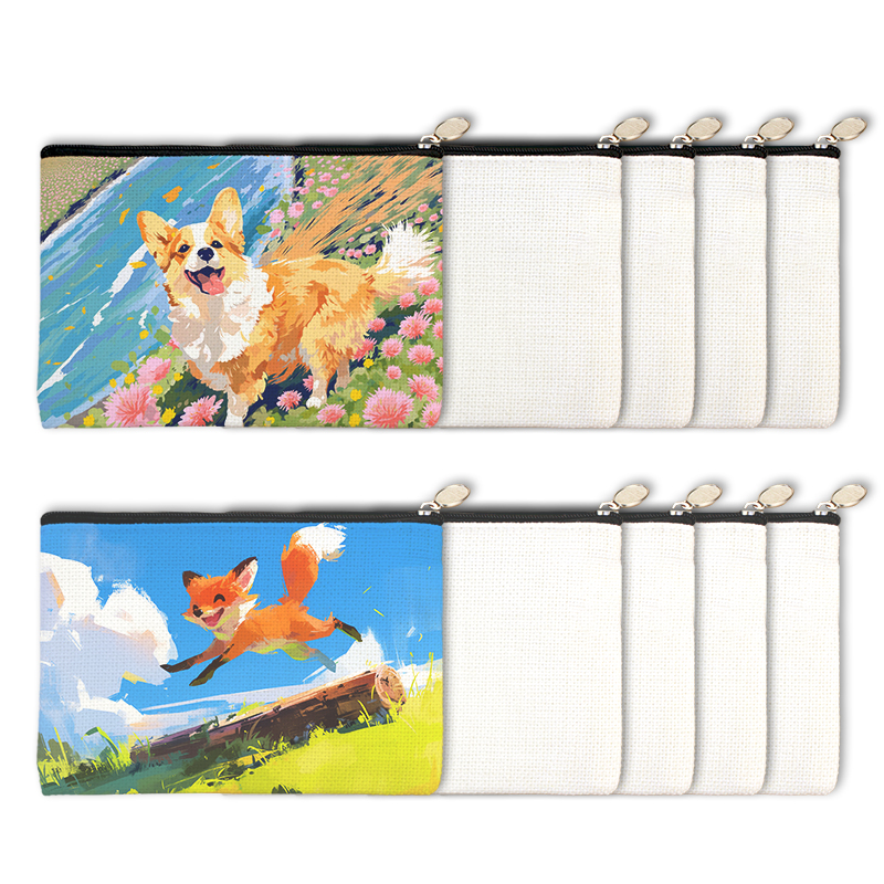 Sublimation Blank Coin Purse for Double-Sided Printing - Customizable Cotton Linen Small Wallet, Ideal Gift for Adults & Kids