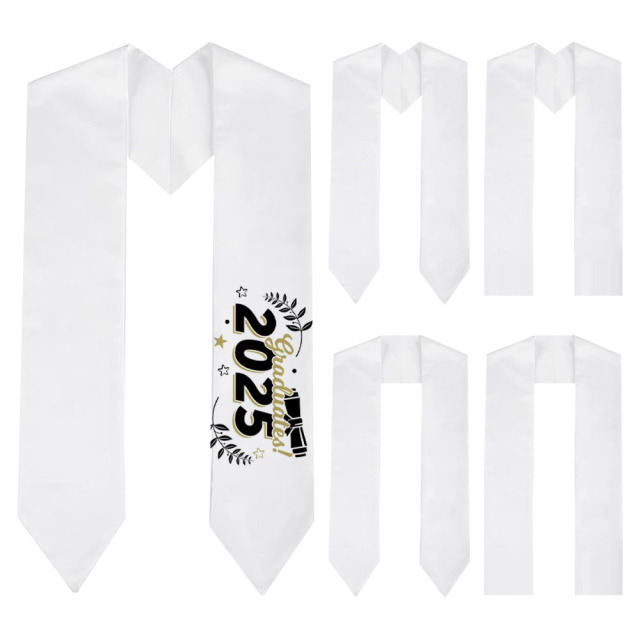Unisex Sublimation Blank DIY Bachelor's Stole - Plain Honor Satin Graduation Stole for Adults & Kids Sublimation Graduation Bachelor's Ribbon