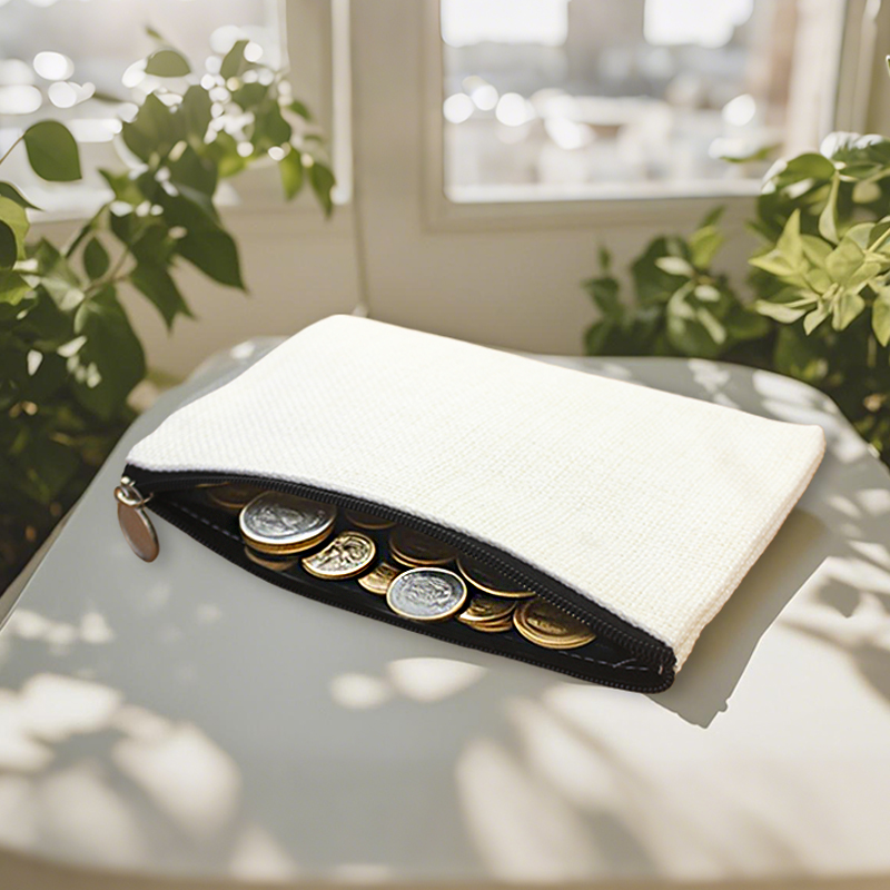 Sublimation Blank Coin Purse for Double-Sided Printing - Customizable Cotton Linen Small Wallet, Ideal Gift for Adults & Kids