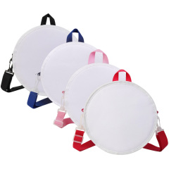 Sublimation Blank Round Backpack/Wallet - Convertible Single/Double Shoulder Strap, Velcro Print Panel, 4 Colors