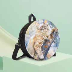 Sublimation Blank Round Backpack/Wallet - Convertible Single/Double Shoulder Strap, Velcro Print Panel, 4 Colors