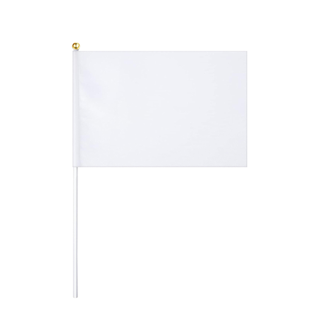 Sublimation Flag Blank Small White Blank Flags on Stick for DIY Parades Birthday Party Decorations Wedding Events Celebration
