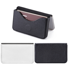 Sublimation Blank PU Business Card Holder DIY Heat Transfer PU Card Case Luxurious Custom PU Leather Card Box Black & Brown