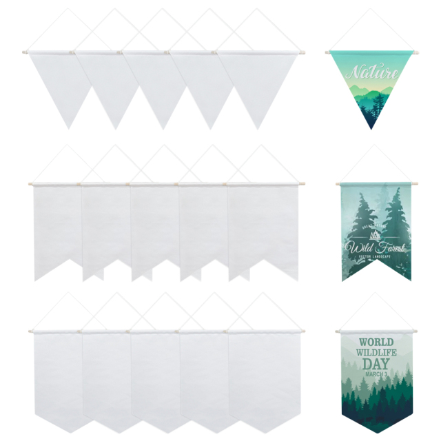 Sublimation Blank Canvas Pennant Flags for Double-Sided Printing - Customizable Pennant Banner