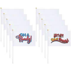 Sublimation Flag Blank Small White Blank Flags on Stick for DIY Parades Birthday Party Decorations Wedding Events Celebration