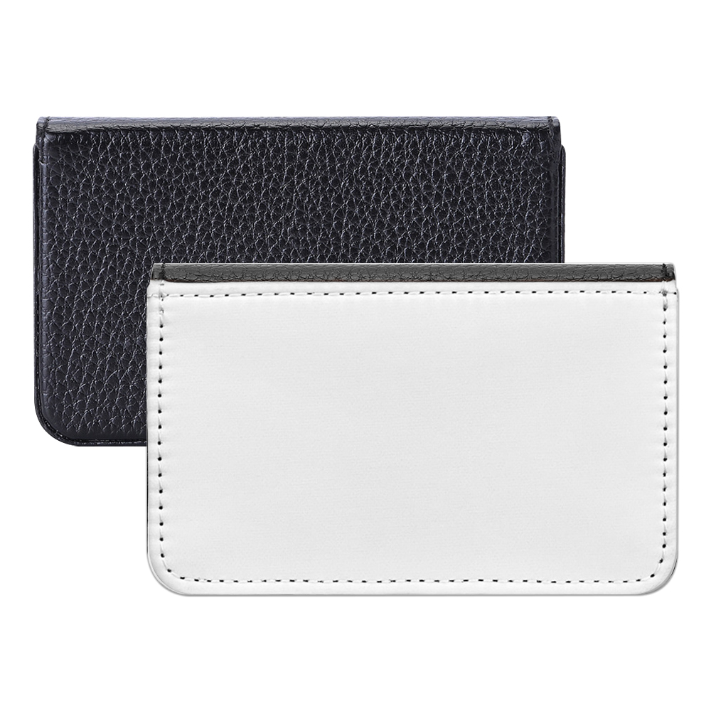 Sublimation Blank PU Business Card Holder DIY Heat Transfer PU Card Case Luxurious Custom PU Leather Card Box Black & Brown