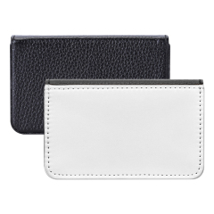 Sublimation Blank PU Business Card Holder DIY Heat Transfer PU Card Case Luxurious Custom PU Leather Card Box Black & Brown