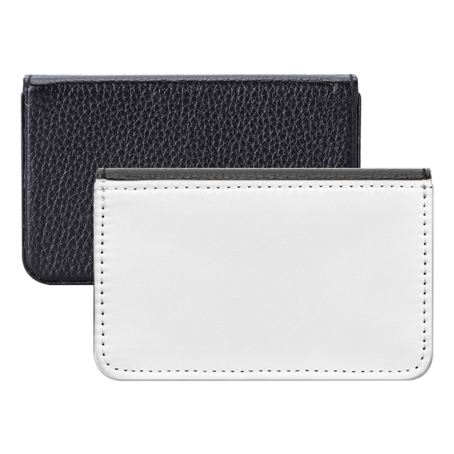 Sublimation Blank PU Business Card Holder DIY Heat Transfer PU Card Case Luxurious Custom PU Leather Card Box Black & Brown