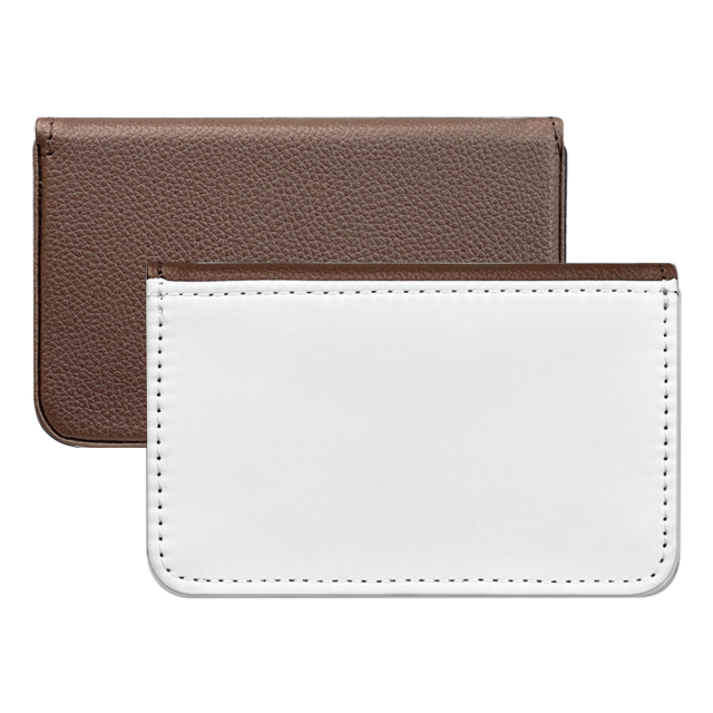 Sublimation Blank PU Business Card Holder DIY Heat Transfer PU Card Case Luxurious Custom PU Leather Card Box Black & Brown