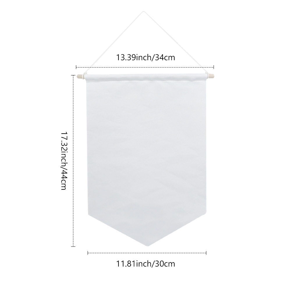 Sublimation Blank Canvas Pennant Flags for Double-Sided Printing - Customizable Pennant Banner