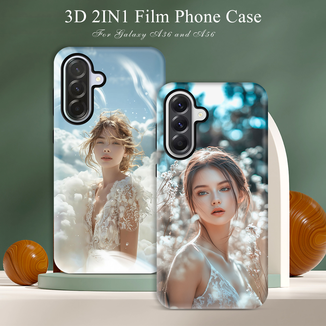New Arrival 3D 2in1 Film Case Sublimation Cover Customized DIY Cell Phone Case for Samsung A36,A56,A06,A26,A03S,A14,A23, Samsung A Series