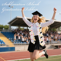 Unisex Sublimation Blank DIY Bachelor's Stole - Plain Honor Satin Graduation Stole for Adults & Kids Sublimation Graduation Bachelor's Ribbon