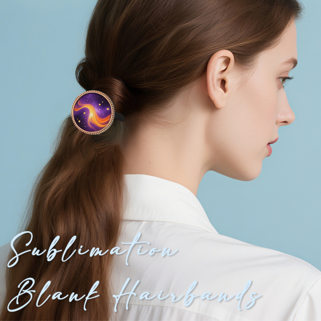 Sublimation Metal Hair Tie DIY Printable Hair Elastic 4 Colors to choose Custom Hair Accessory for Girls and Women