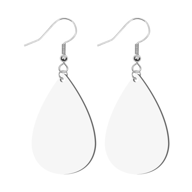 Sublimation Blank PU Leather Earring DIY Ear Ring Christmas Earrings for Women and Girls Customizable Jewelry
