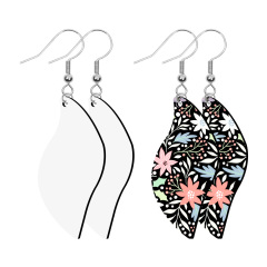 Sublimation Blank PU Leather Earring DIY Ear Ring Christmas Earrings for Women and Girls Customizable Jewelry