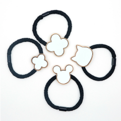 Sublimation Metal Hair Tie Custom Hair Elastic Multiple Shapes to choose Custom Hair Accessory for Girls and Women