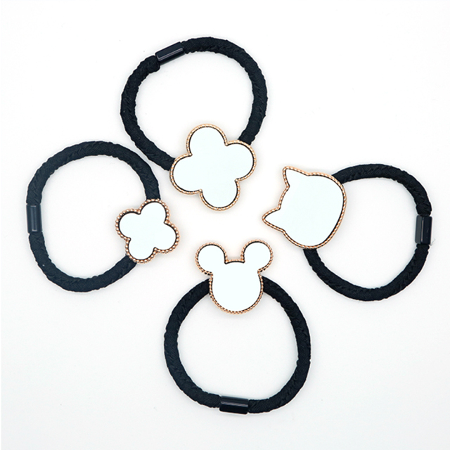 Sublimation Metal Hair Tie Custom Hair Elastic Multiple Shapes to choose Custom Hair Accessory for Girls and Women