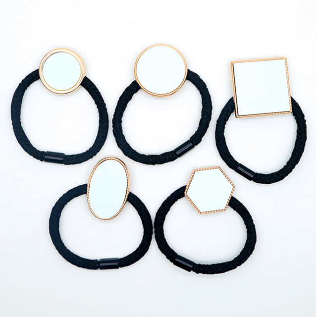 Sublimation Metal Hair Tie Custom Hair Elastic Multiple Shapes to choose Custom Hair Accessory for Girls and Women