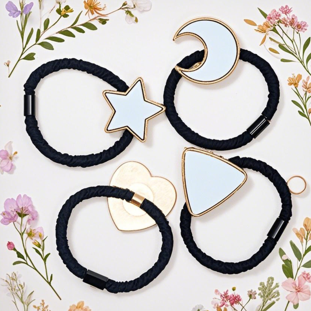 Sublimation Metal Hair Tie Custom Hair Elastic Multiple Shapes to choose Custom Hair Accessory for Girls and Women