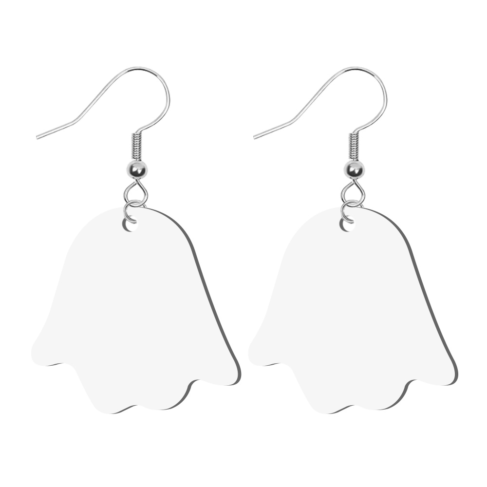 Sublimation Blank PU Leather Earring DIY Ear Ring Christmas Earrings for Women and Girls Customizable Jewelry