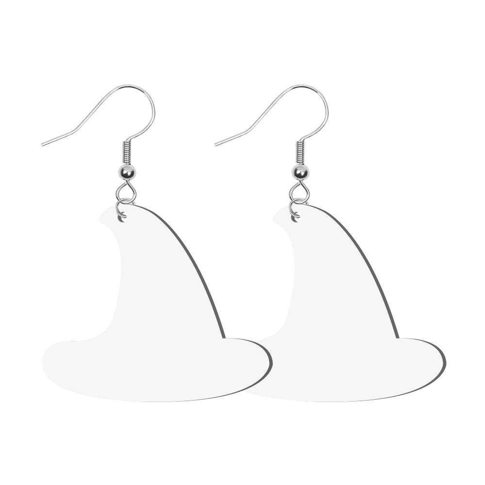 Sublimation Blank PU Leather Earring DIY Ear Ring Christmas Earrings for Women and Girls Customizable Jewelry