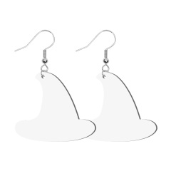Sublimation Blank PU Leather Earring DIY Ear Ring Christmas Earrings for Women and Girls Customizable Jewelry