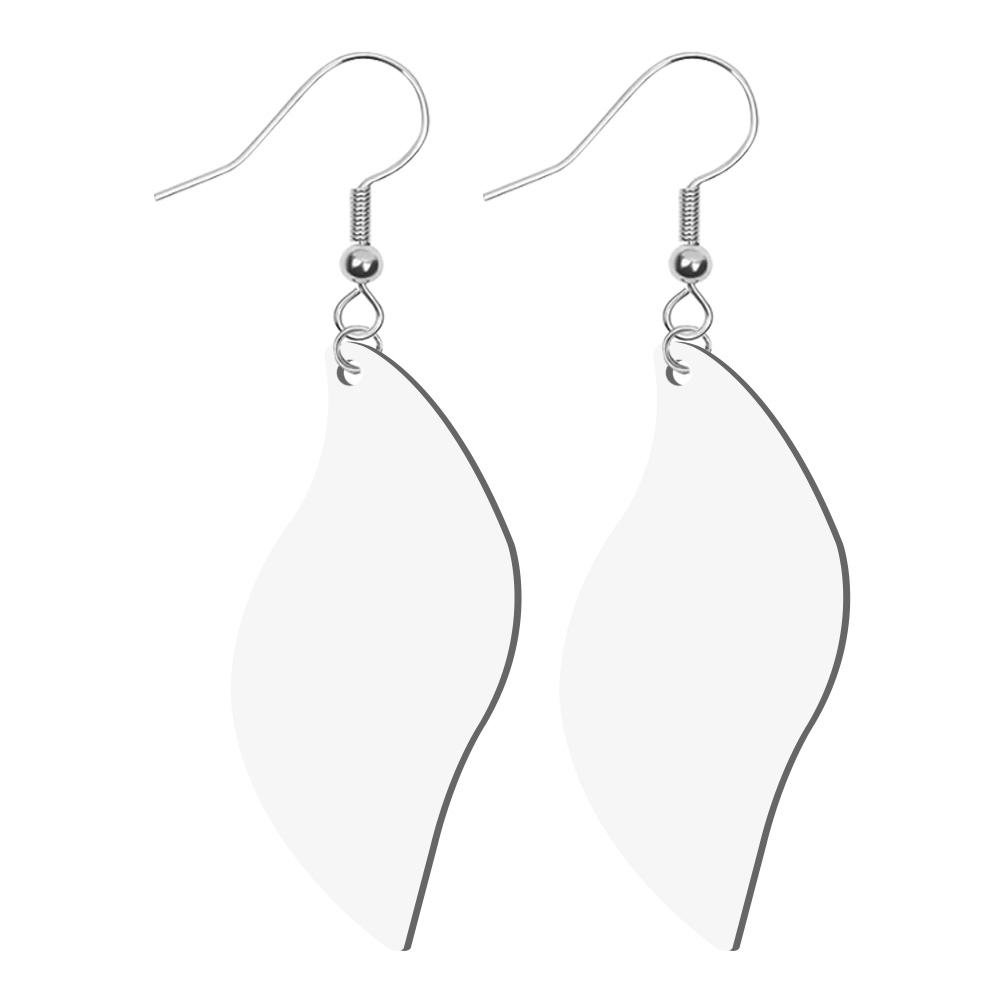 Sublimation Blank PU Leather Earring DIY Ear Ring Christmas Earrings for Women and Girls Customizable Jewelry