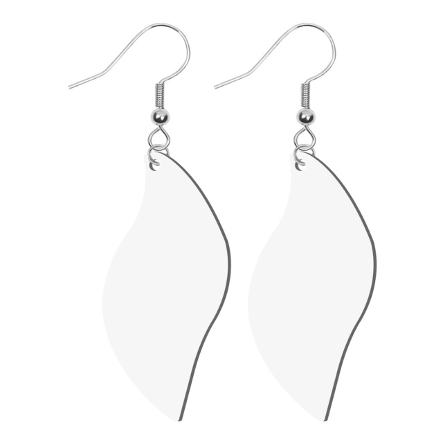 Sublimation Blank PU Leather Earring DIY Ear Ring Christmas Earrings for Women and Girls Customizable Jewelry